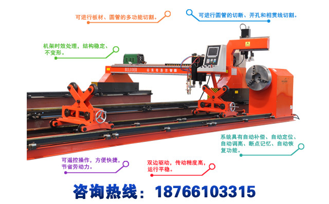 龍門式管板一體機產品特點 龍門式管板一體機產品特點